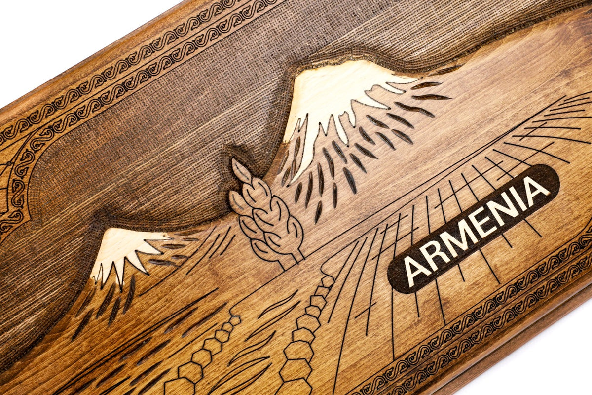 Handmade Wooden Backgammon Set with Mount Ararat, 60 cm - photo 2