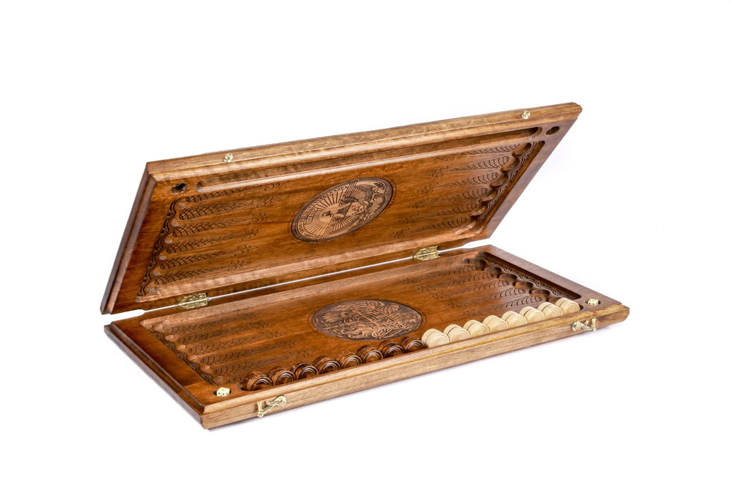 Handmade Wooden Backgammon Set, Classic Board, 60 cm - photo 5