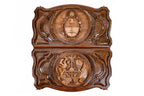 Handmade Wooden Two-Sided Backgammon Set with Armenian and Argentine Coats of Arms, 60 cm - photo 4