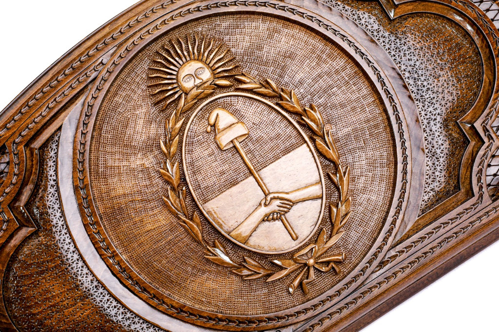 Handmade Wooden Two-Sided Backgammon Set with Armenian and Argentine Coats of Arms, 60 cm - photo 8