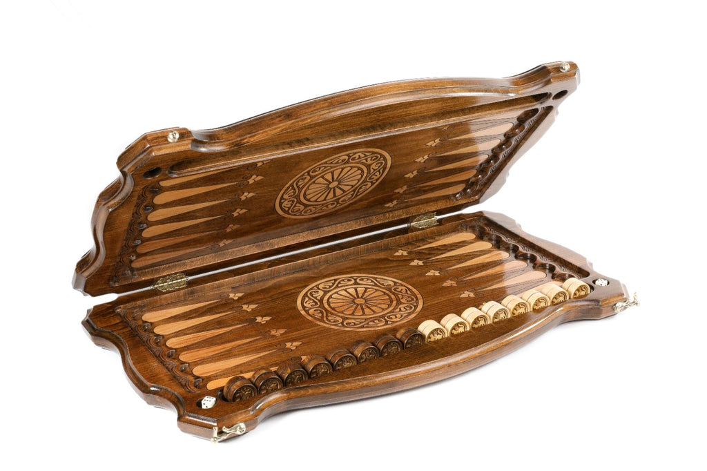 Handmade Wooden Backgammon Set with Tatarstan Coat of Arms, 60 cm - photo 5