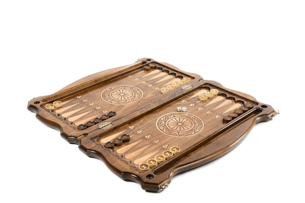 Handmade Wooden Backgammon Set with Tatarstan Coat of Arms, 60 cm - photo 3
