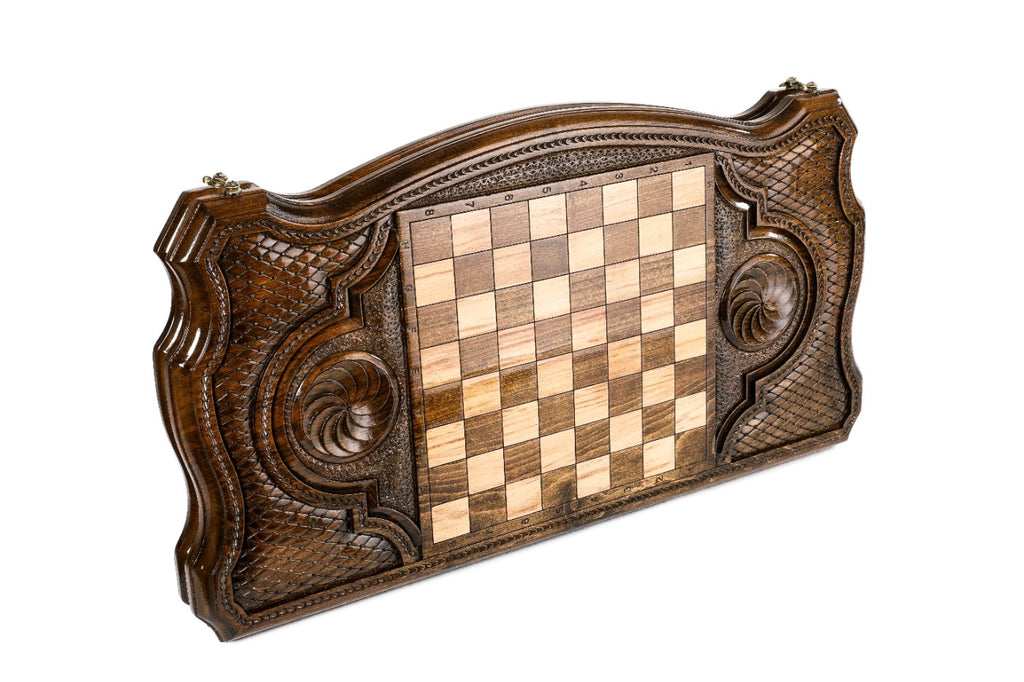 Handmade Wooden Backgammon Set with Tatarstan Coat of Arms, 60 cm - photo 4