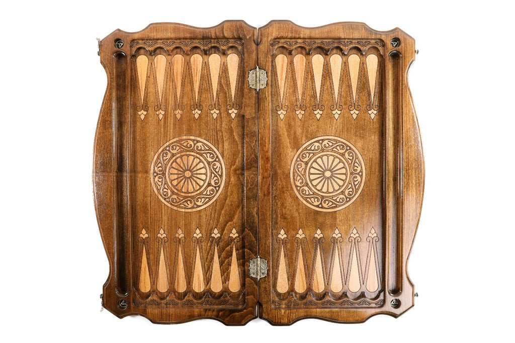 Handmade Wooden Backgammon Set with Tatarstan Coat of Arms, 60 cm - photo 12