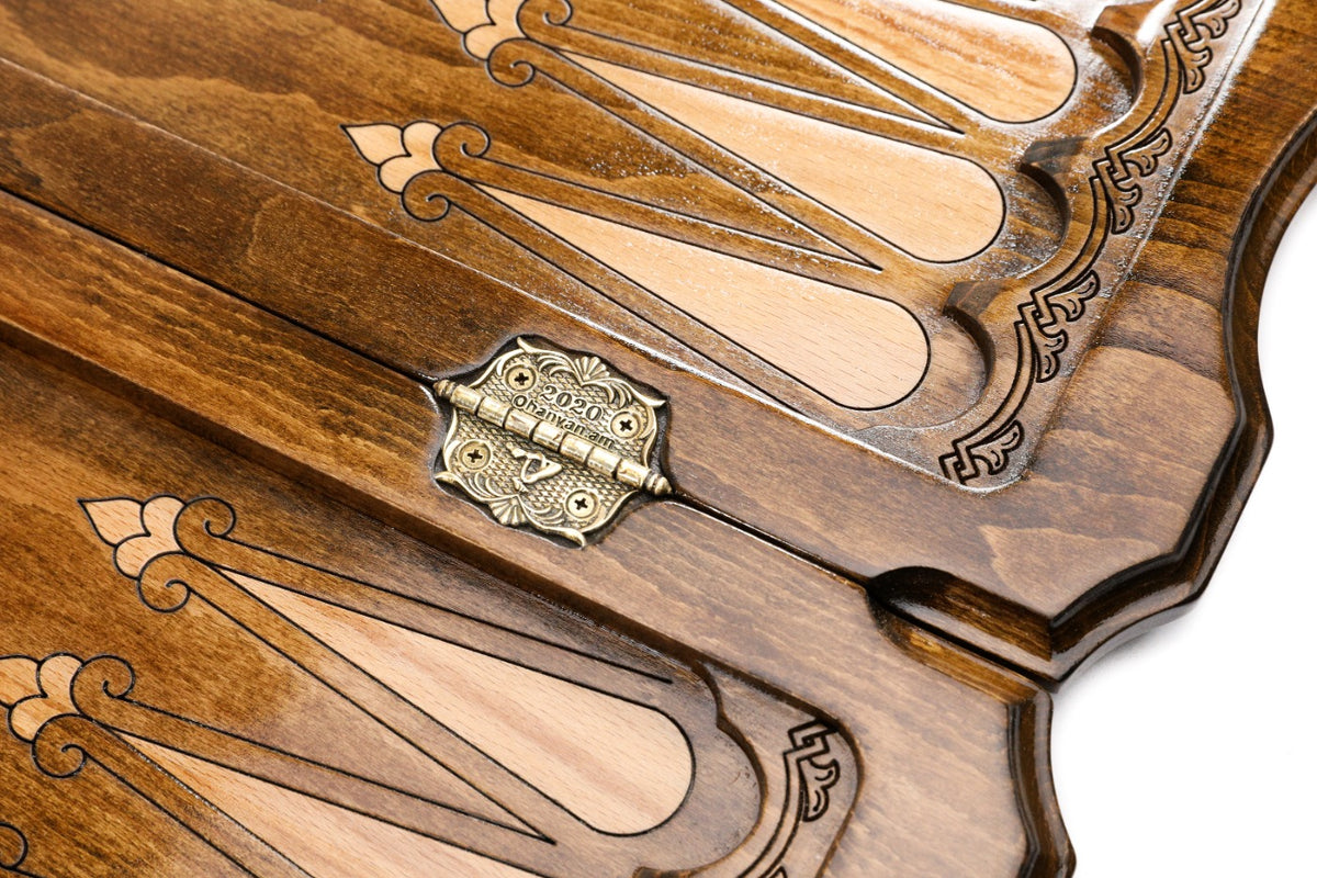Handmade Wooden Backgammon Set with Tatarstan Coat of Arms, 60 cm - photo 8