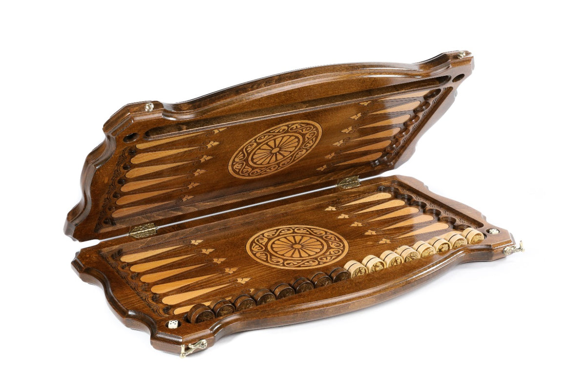 Handmade Wooden Backgammon Set with Ossetia Coat of Arms, 60 cm - photo 5