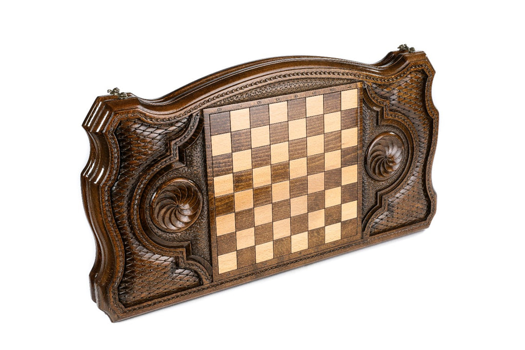 Handmade Wooden Backgammon Set with Ossetia Coat of Arms, 60 cm - photo 4