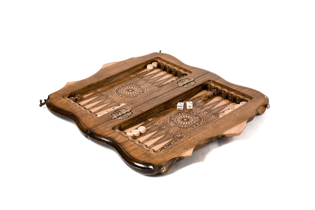 Handmade Chess & Backgammon Set with Mount Ararat Outline, 30 cm