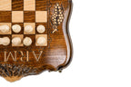 Handmade Chess & Backgammon Set with Mount Ararat Outline, 30 cm