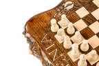 Handmade Chess & Backgammon Set with Mount Ararat Outline, 30 cm