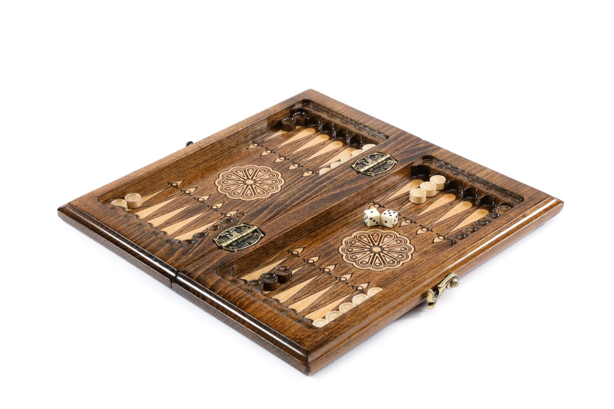 Handmade Wooden Chess and Backgammon Set with Armenian Ornament, 30 cm - photo 3