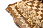 Handmade Wooden Chess Set with Contour Outline, 50 cm - photo 8