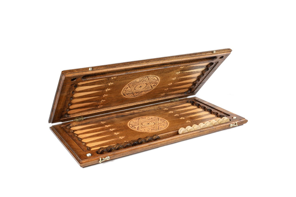 Handmade Wooden Two-Sided Backgammon Set with Gandzasar and Cross, 70 cm - photo 3