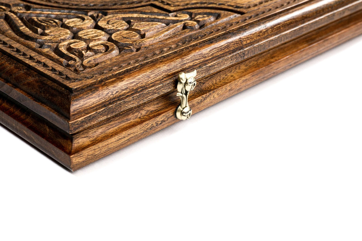 Handmade Wooden Two-Sided Backgammon Set with Gandzasar and Cross, 70 cm - photo 8