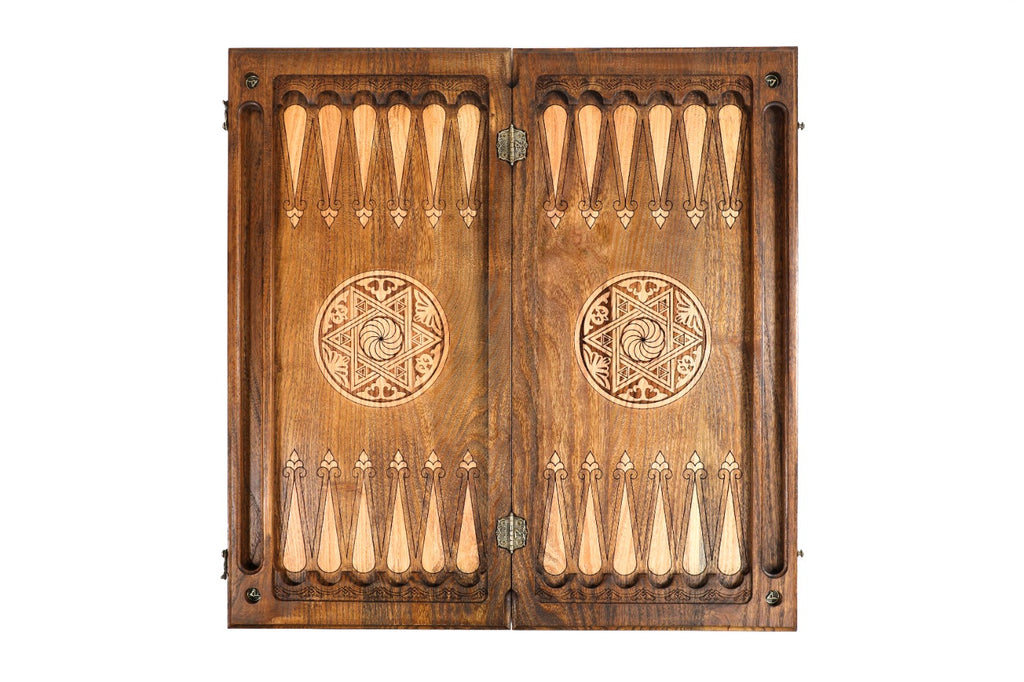Handmade Wooden Two-Sided Backgammon Set with Gandzasar and Cross, 70 cm - photo 12