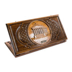 Handmade Walnut Backgammon Set with Garni Temple, 60 cm