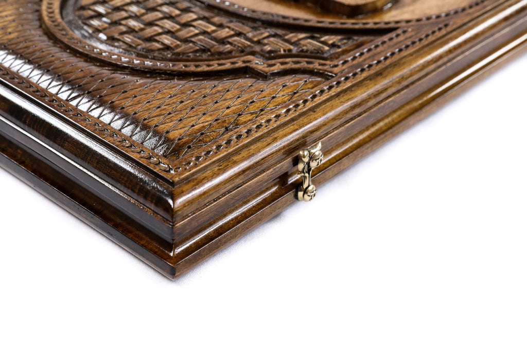 Handmade Walnut Backgammon Set with Artsakh Monument, 60 cm - photo 7