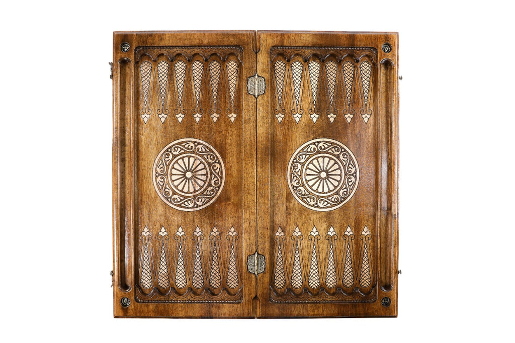 Handmade Walnut Backgammon Set with Artsakh Monument, 60 cm - photo 9