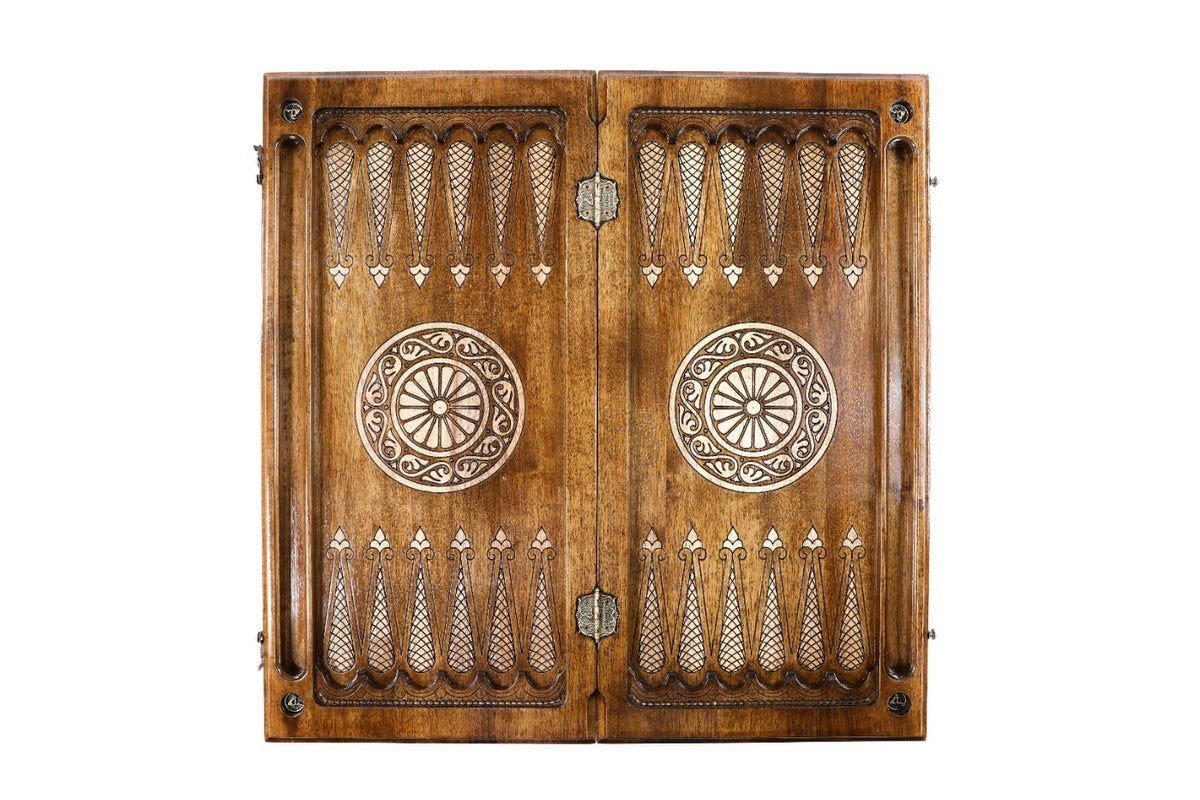 Handmade Walnut Backgammon Set with Artsakh Monument, 60 cm - photo 9
