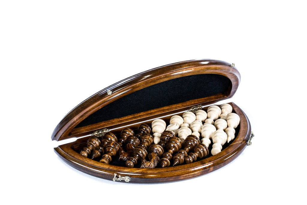 Handmade Wooden Circular Chess Set with Dubai Edition, 40 cm - photo 3