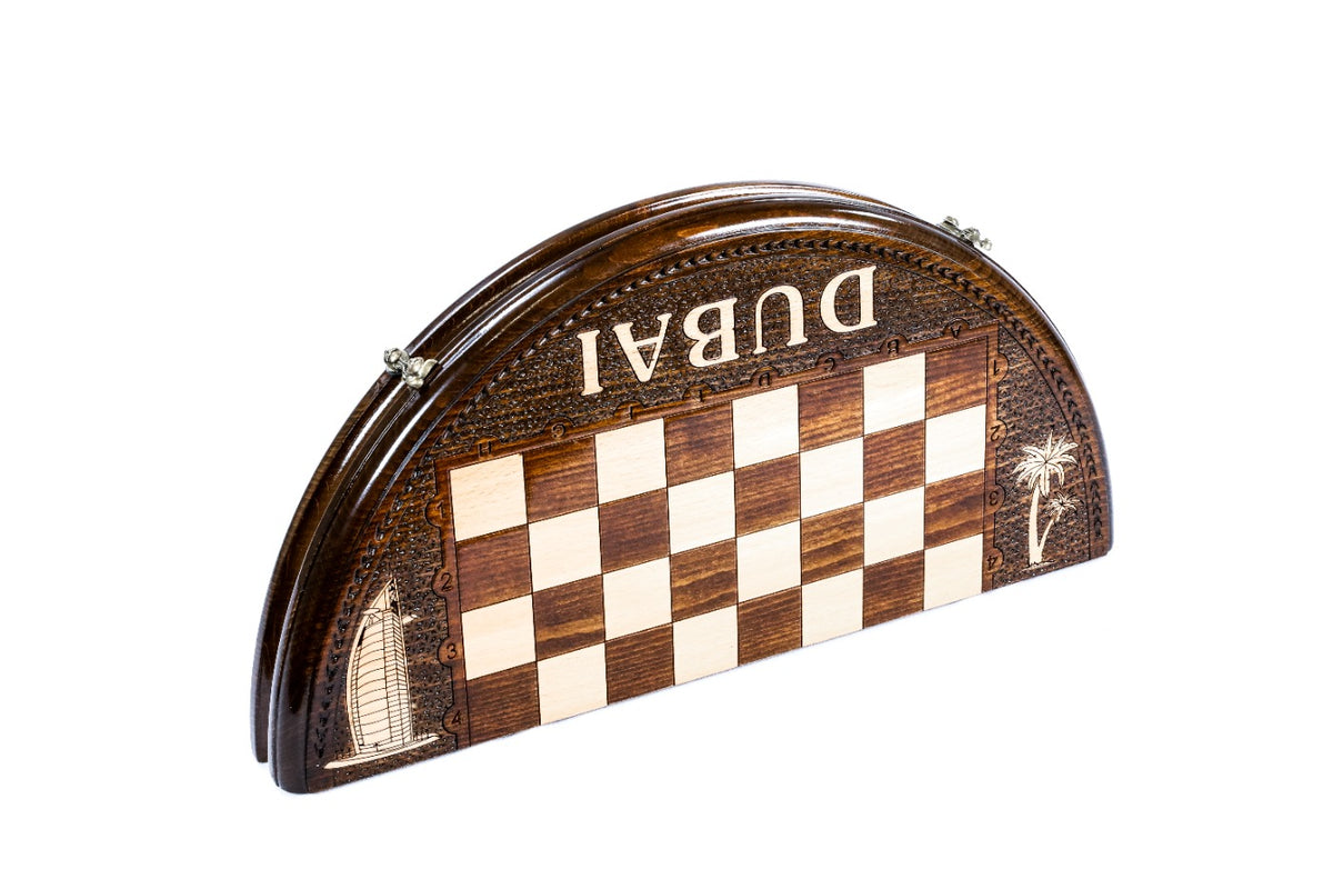 Handmade Wooden Circular Chess Set with Dubai Edition, 40 cm - photo 6