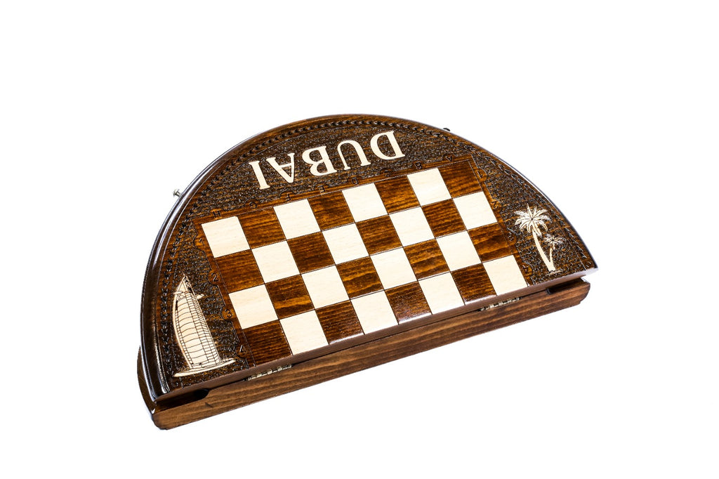 Handmade Wooden Circular Chess Set with Dubai Edition, 40 cm - photo 4