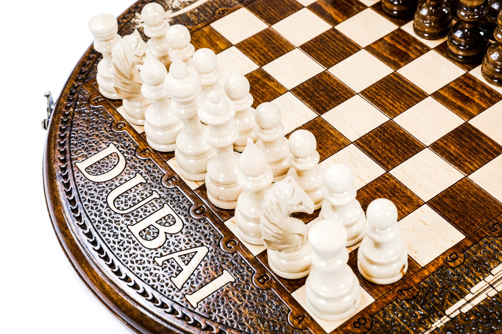 Handmade Wooden Circular Chess Set with Dubai Edition, 40 cm - photo 8