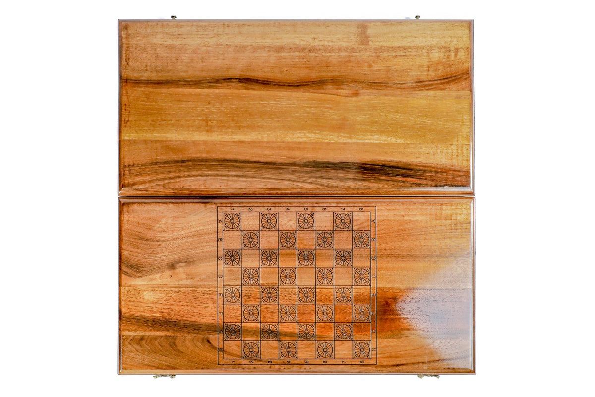 Handmade Walnut Backgammon Set, Classic Board, 60 cm - photo 11