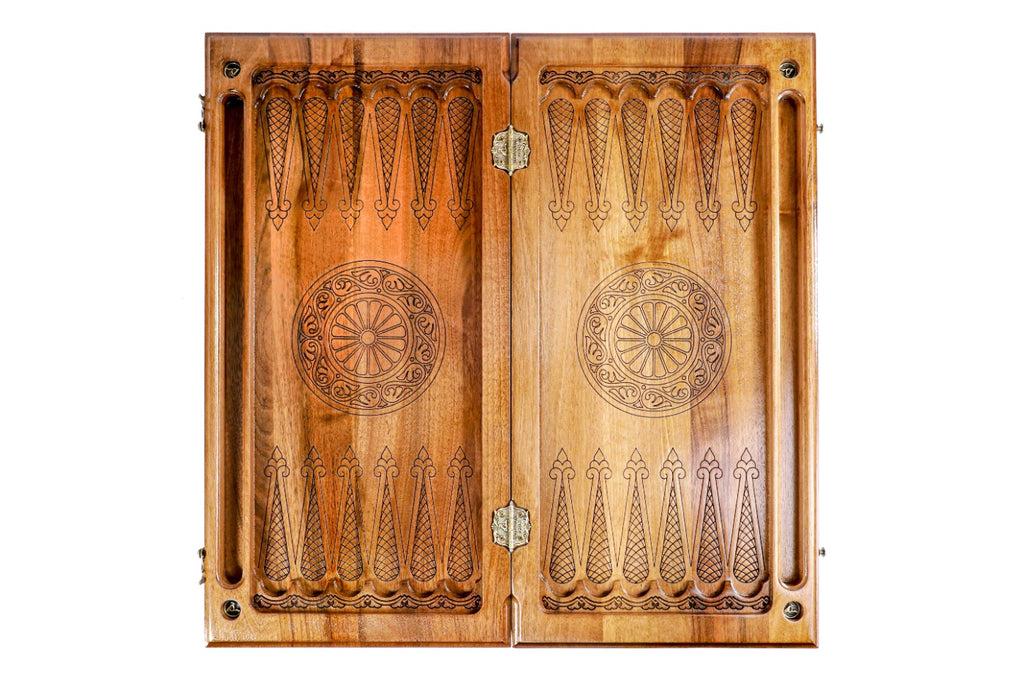 Handmade Walnut Backgammon Set, Classic Board, 60 cm - photo 12