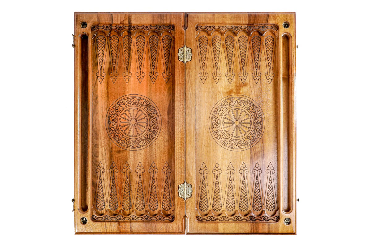 Handmade Walnut Backgammon Set, Classic Board, 60 cm - photo 12