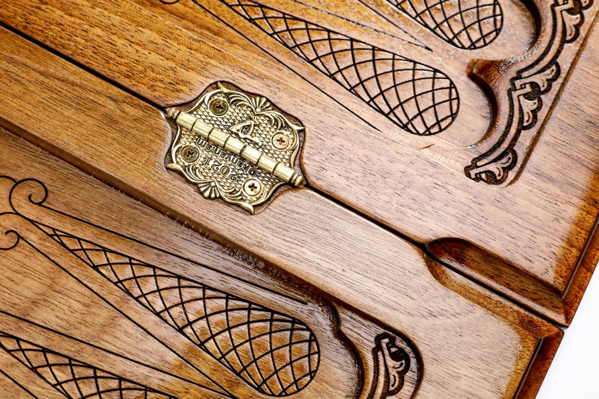 Handmade Walnut Backgammon Set, Classic Board, 60 cm - photo 10