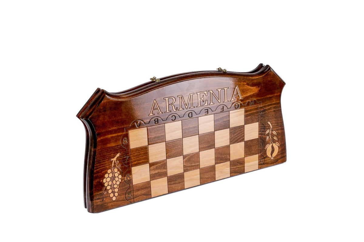 Handmade Wooden Chess and Backgammon Set with Contour Outline, 60 cm - photo 6