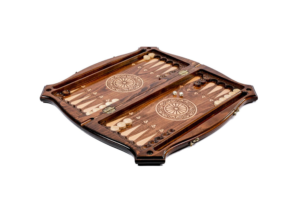 Handmade Wooden Chess and Backgammon Set with Contour Outline, 60 cm - photo 3