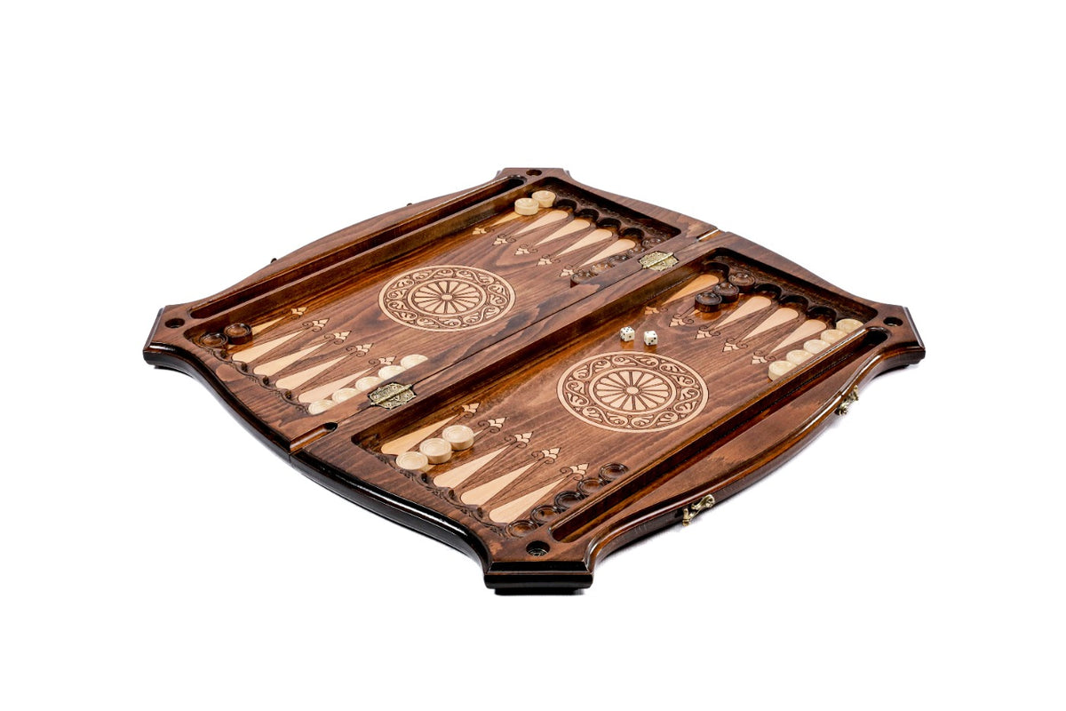 Handmade Wooden Chess and Backgammon Set with Contour Outline, 60 cm - photo 3