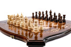 Handmade Wooden Chess and Backgammon Set with Contour Outline, 60 cm - photo 2