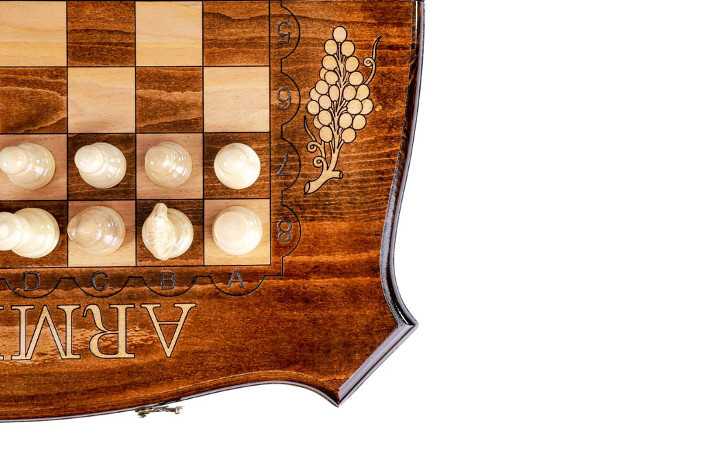 Handmade Wooden Chess and Backgammon Set with Contour Outline, 60 cm - photo 9