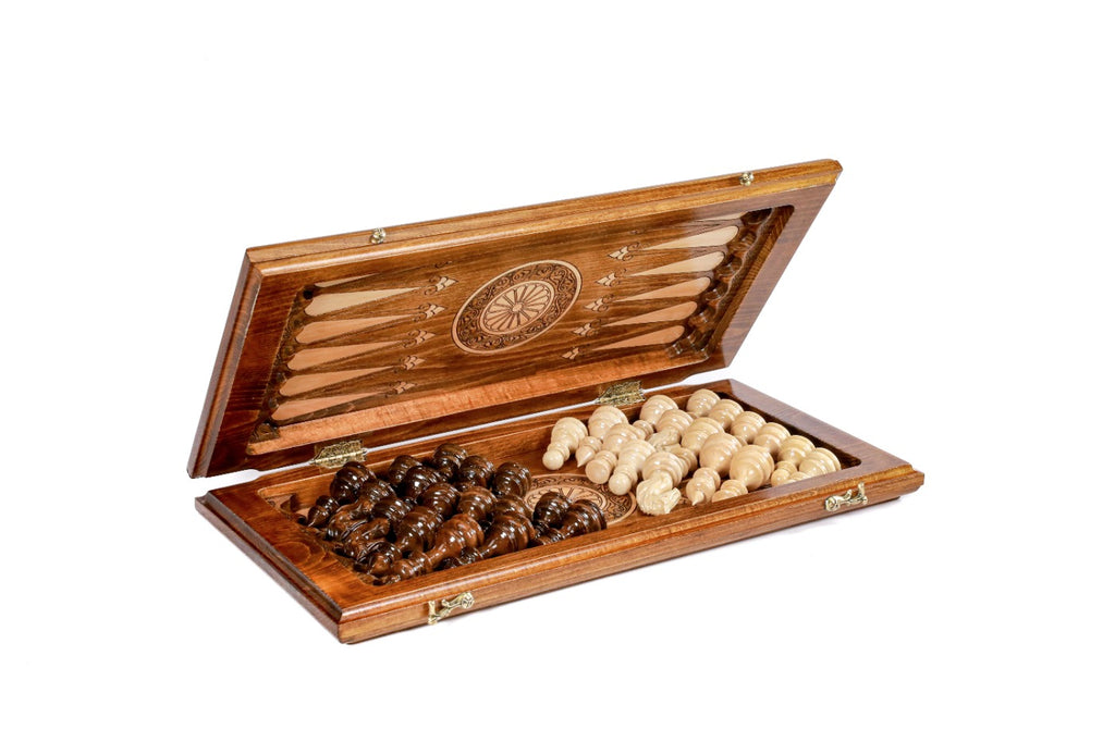Handmade Wooden Chess and Backgammon Set, Classic Board, 50 cm - photo 7