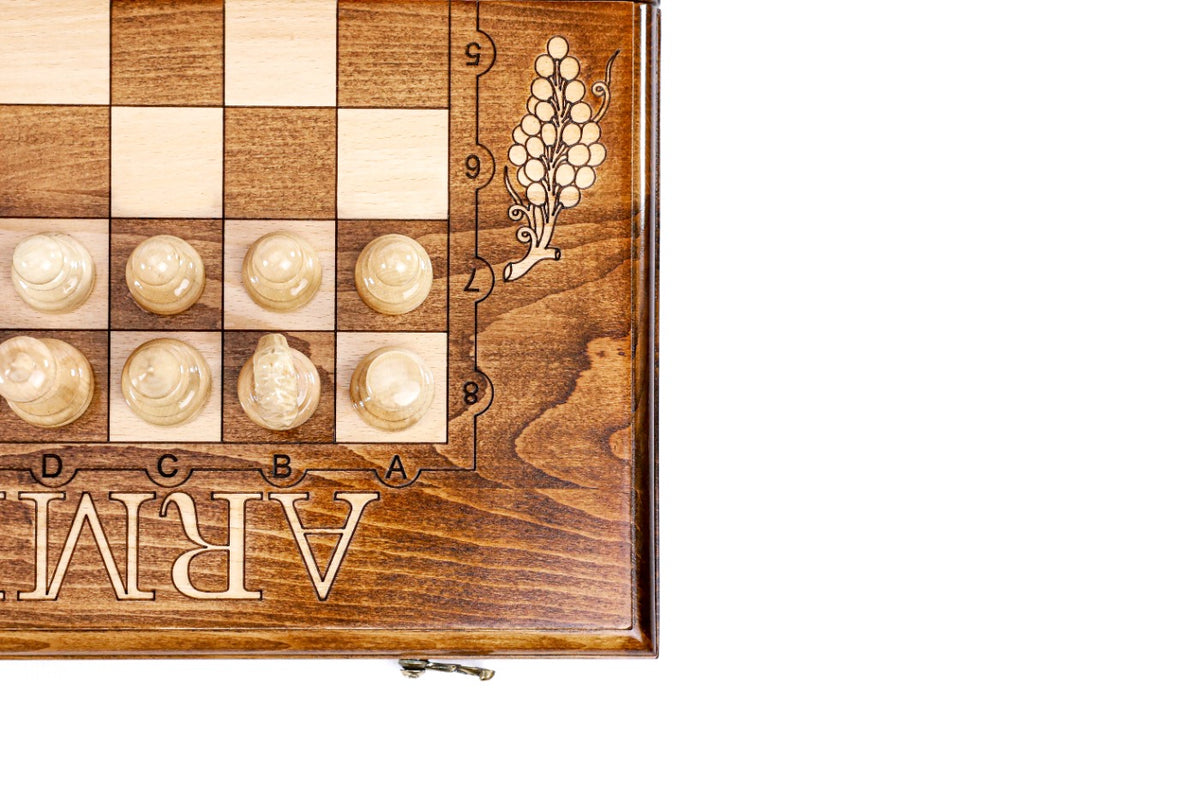 Handmade Wooden Chess and Backgammon Set, Classic Board, 50 cm - photo 8