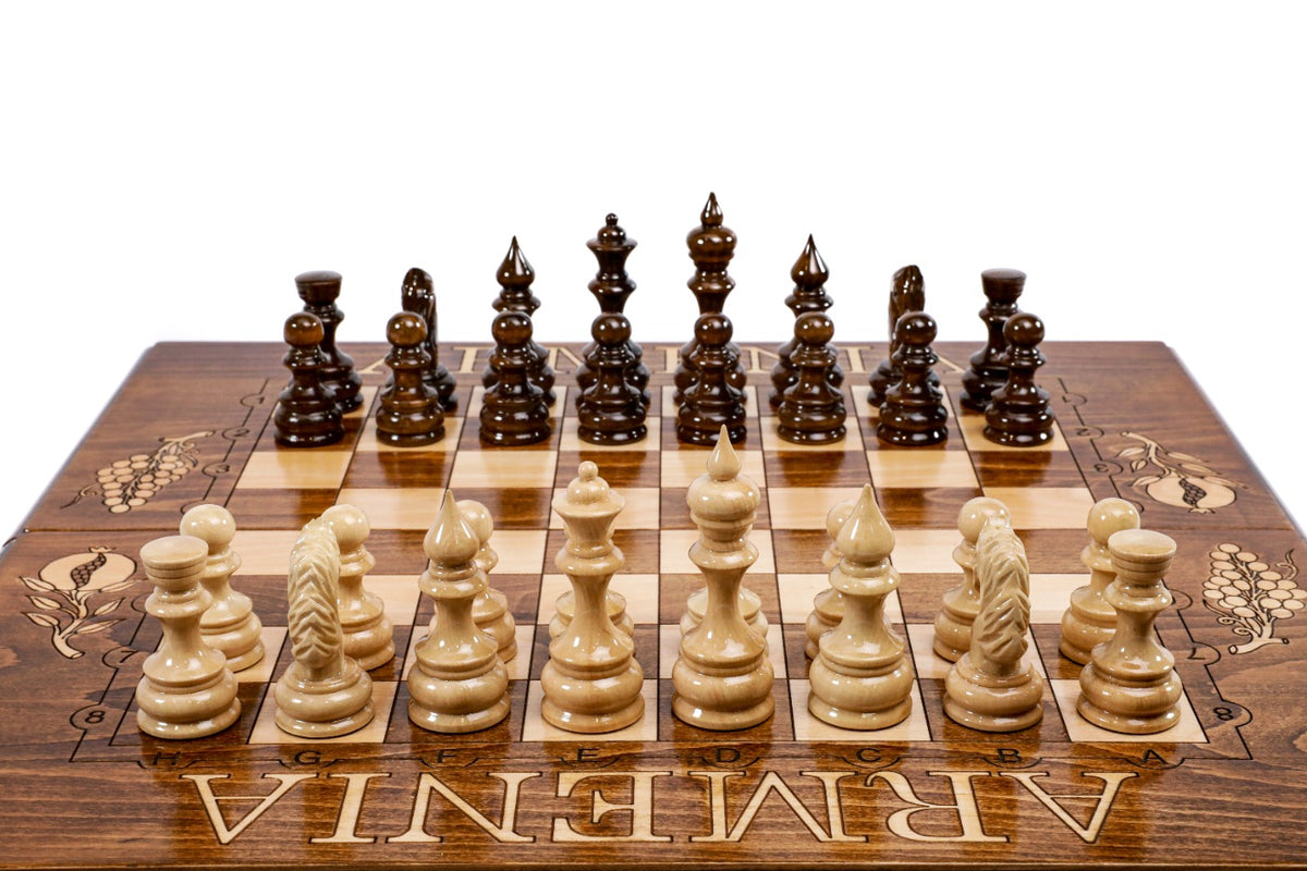 Handmade Wooden Chess and Backgammon Set, Classic Board, 50 cm - photo 5
