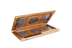 Handmade Walnut Two-Sided Backgammon Set with Epoxy Trees, 60 cm - photo 5