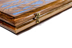 Handmade Walnut Two-Sided Backgammon Set with Epoxy Trees, 60 cm - photo 9