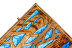 Handmade Walnut Two-Sided Backgammon Set with Epoxy Trees, 60 cm - photo 11