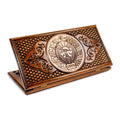 Handmade Wooden Backgammon Set with Uzbekistan Coat of Arms, 60 cm (Model 11641uzbekistan)