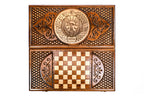 Handmade Wooden Backgammon Set with Uzbekistan Coat of Arms, 60 cm - photo 11