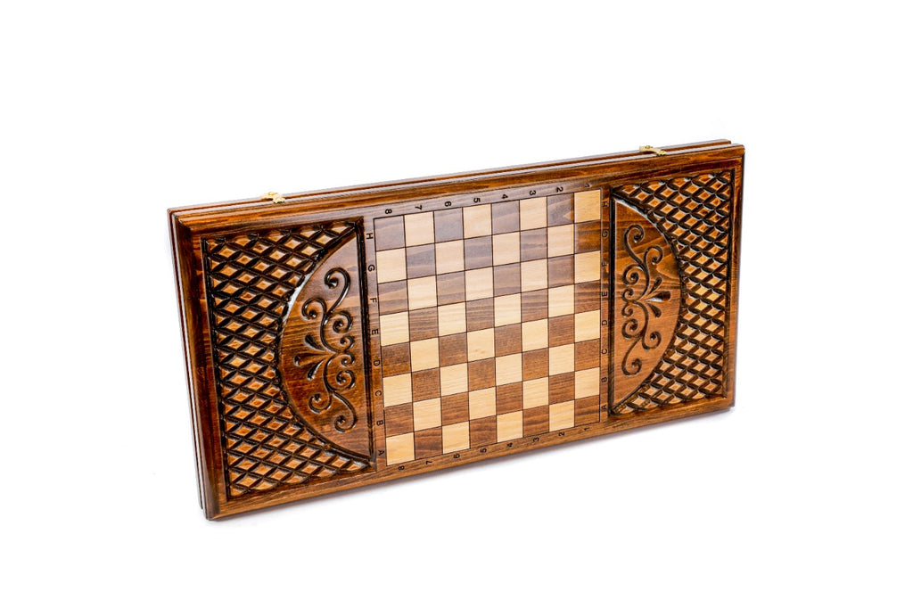 Handmade Wooden Backgammon Set with Uzbekistan Coat of Arms, 60 cm - photo 4