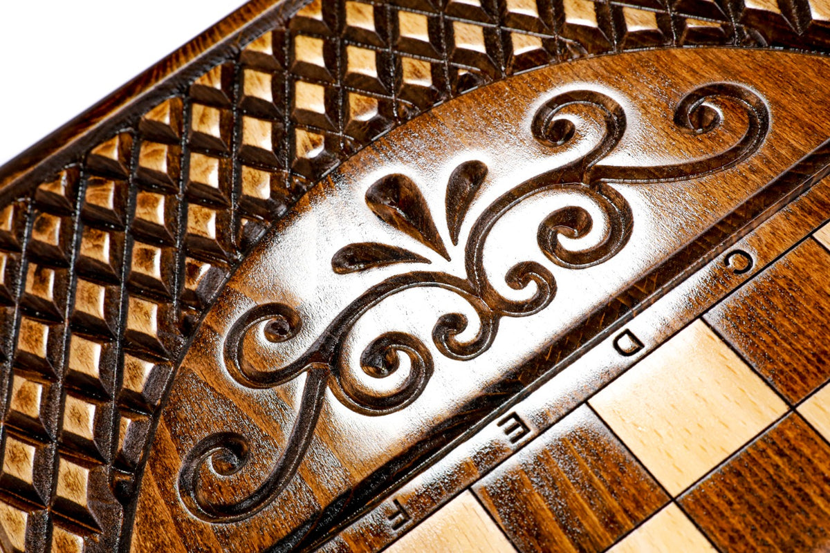 Handmade Wooden Backgammon Set with Uzbekistan Coat of Arms, 60 cm - photo 8