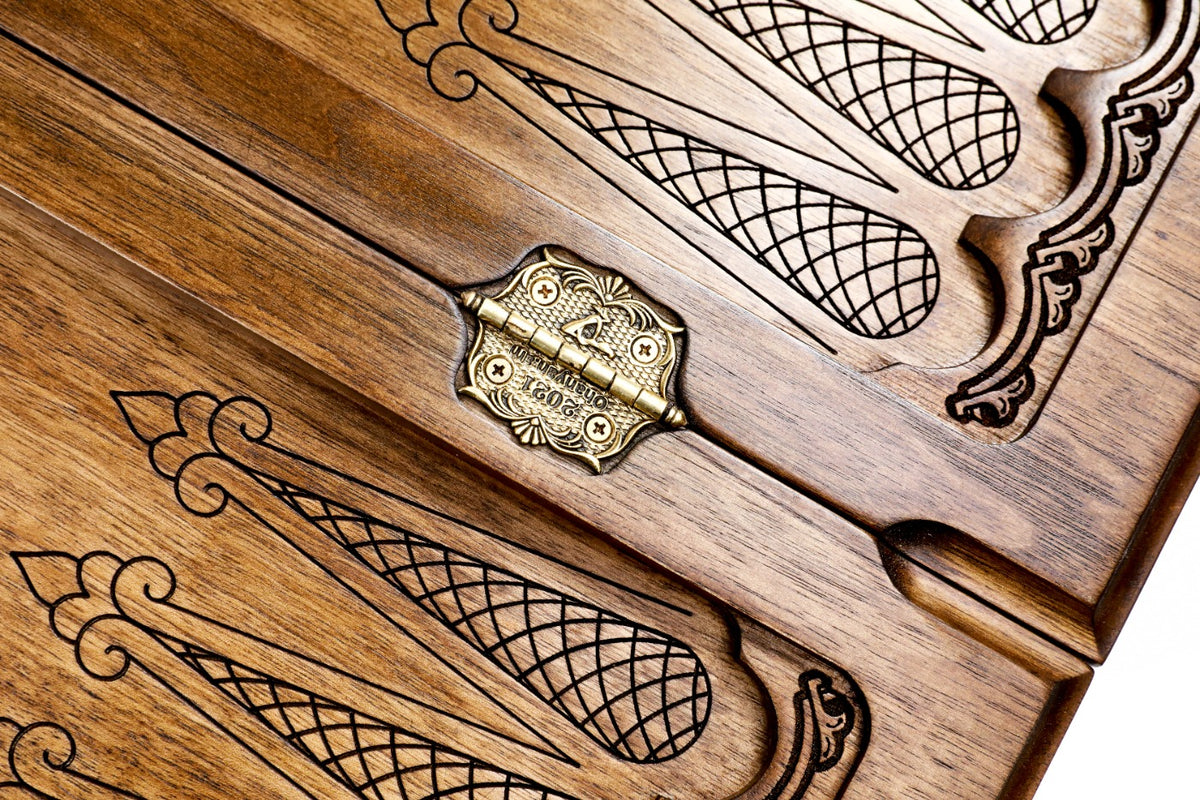 Handmade Walnut Backgammon Set, Classic Board, 60 cm - photo 12