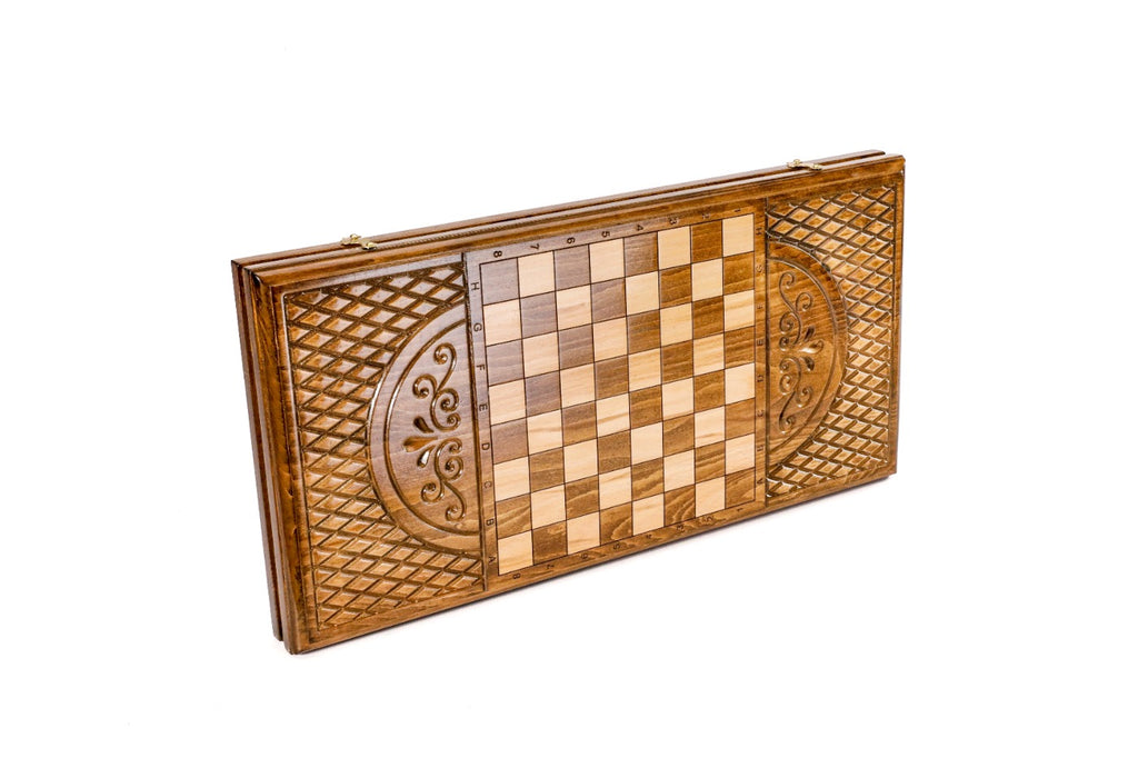 Handmade Wooden Backgammon Set with Armenian Ornament, 60 cm - photo 4