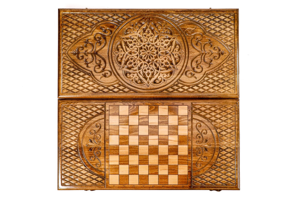 Handmade Wooden Backgammon Set with Armenian Ornament, 60 cm - photo 11