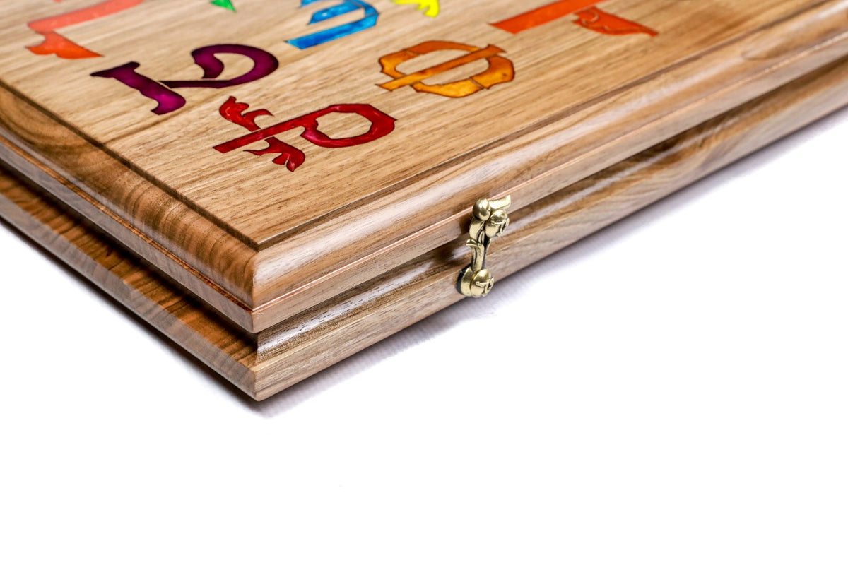 Handmade Walnut Backgammon Set with Armenian Alphabet, 60 cm - photo 8